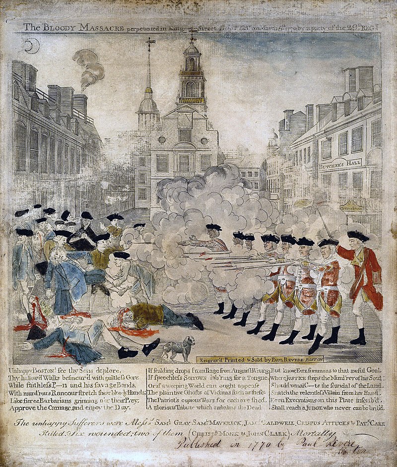 engraving of the Boston Massacre